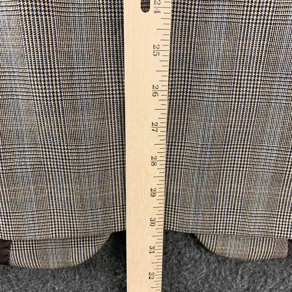 Jos A Bank Blazer Mens 42RG Brown Glen Check‎ Wool Gordon Houndstooth Sport Coat